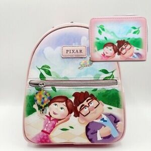 Disney PIXAR Loungefly Carl & Ellie Backpack AND Wallet